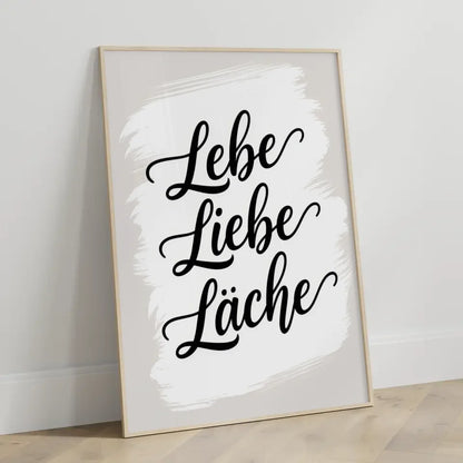 Bunte Schilder am Strand Poster mit Slogans für gute Laune