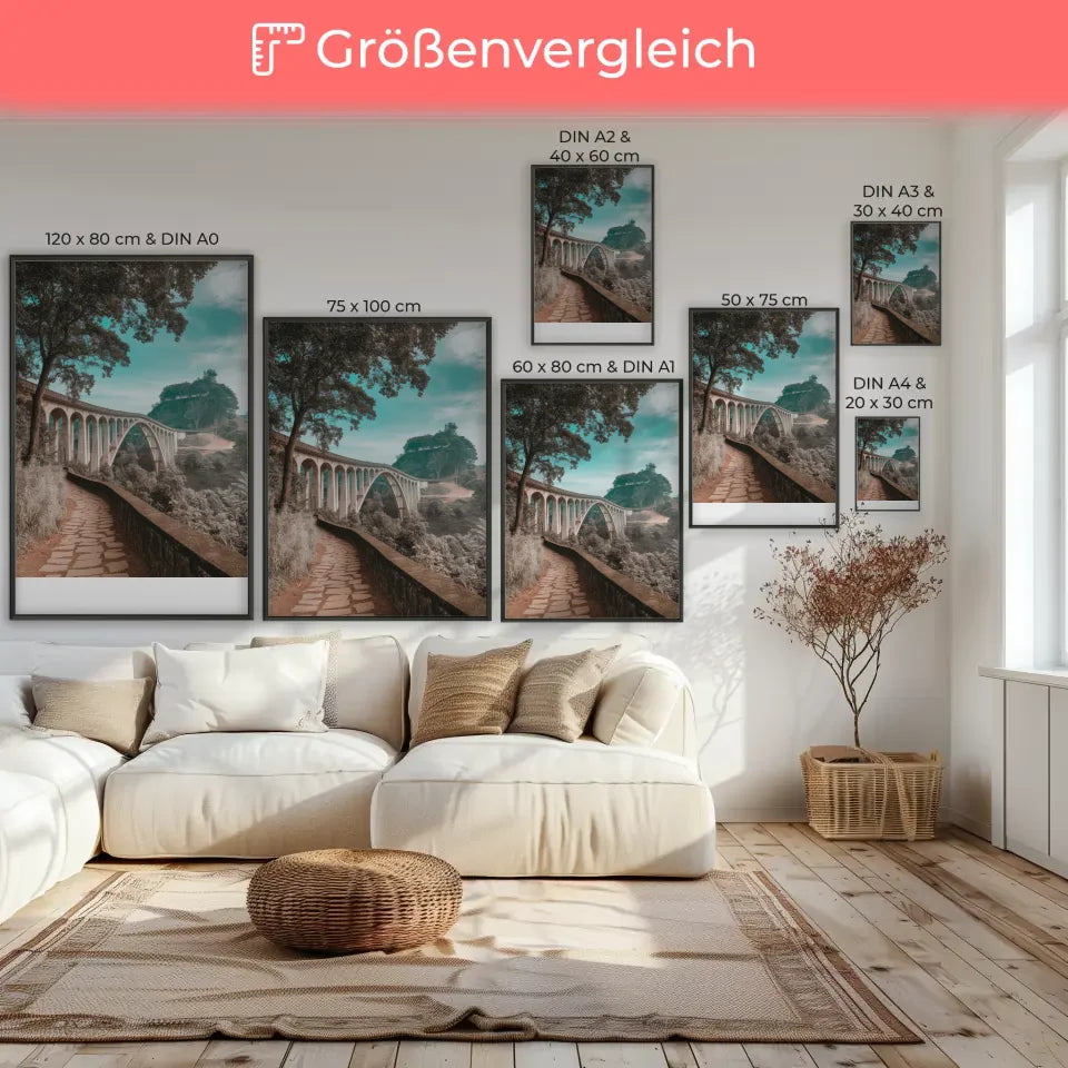 Poster von der Nine Arches Bridge im Grünen von Sri Lanka kaufen