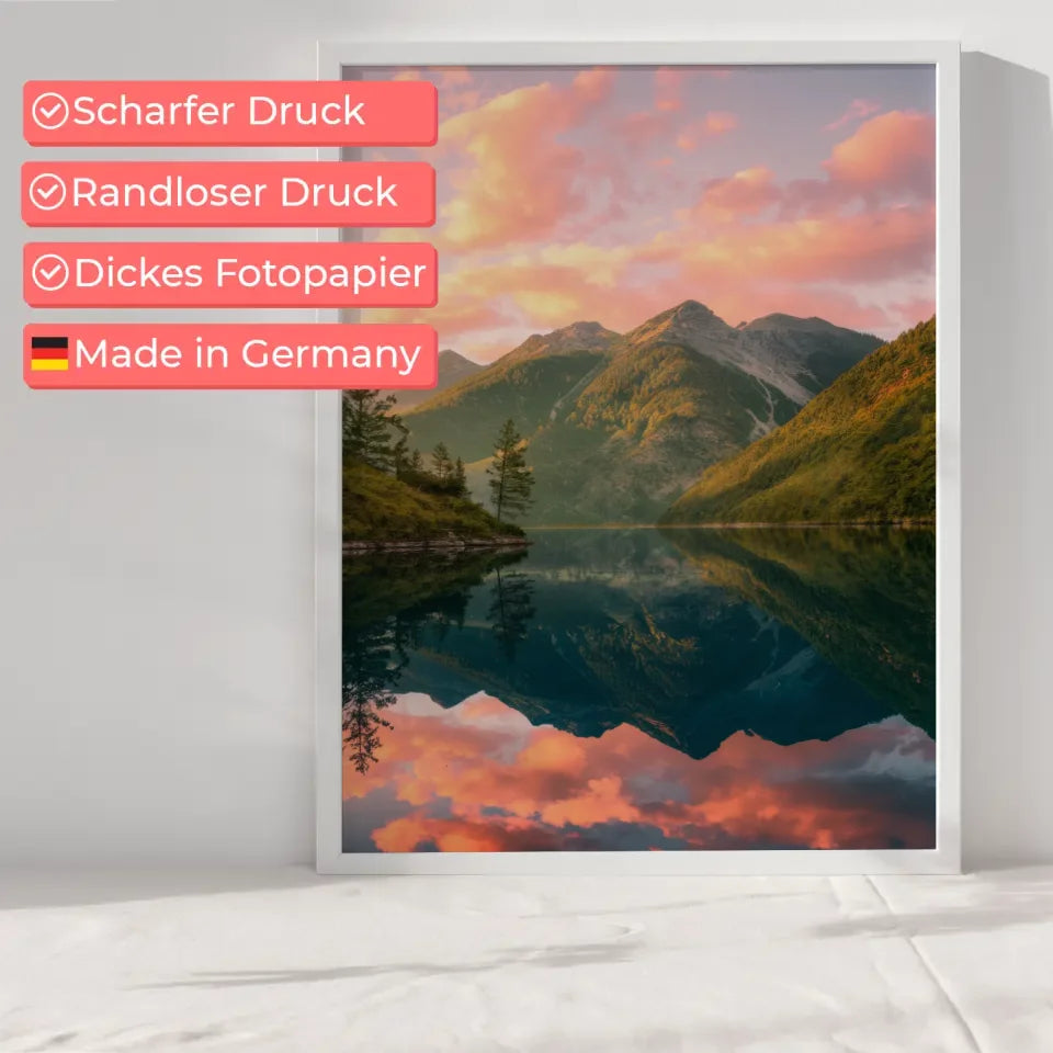 Poster Sonnenaufgang am See für eine bezaubernde Naturdekoration