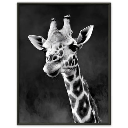 Poster Giraffe Schwarz-Weiß Foto mit faszinierenden Details kaufen