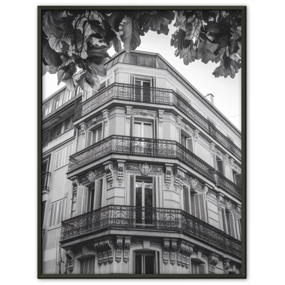 Architektonische Fassade Poster in Schwarz-Weiß für dein Zuhause