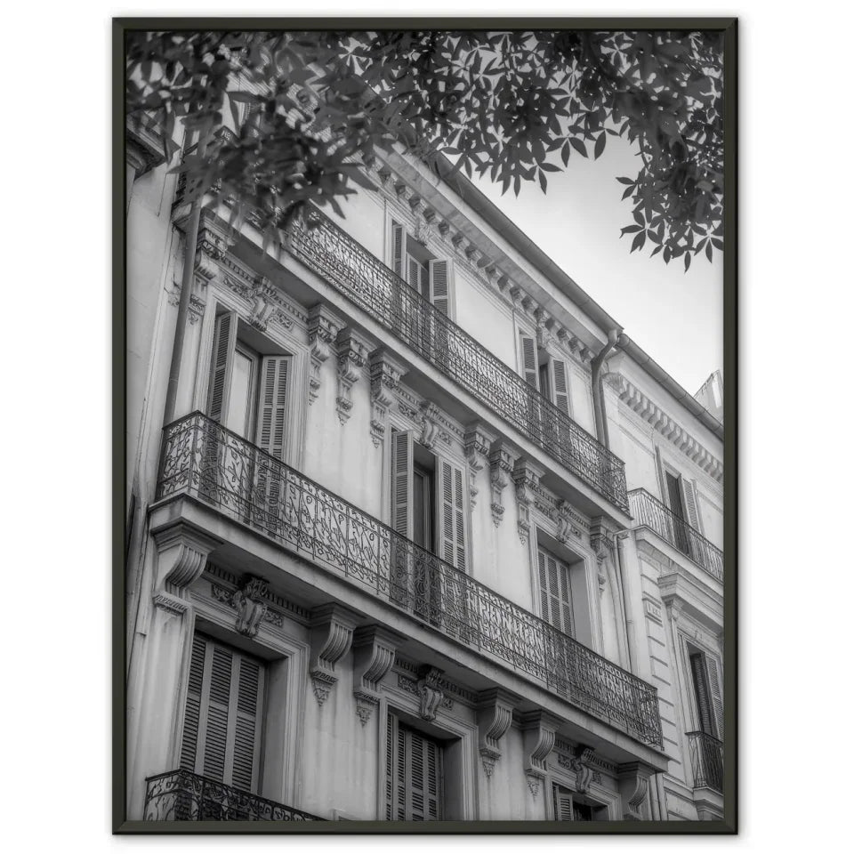Architektonische Fassade Poster in Schwarz-Weiß für dein Zuhause