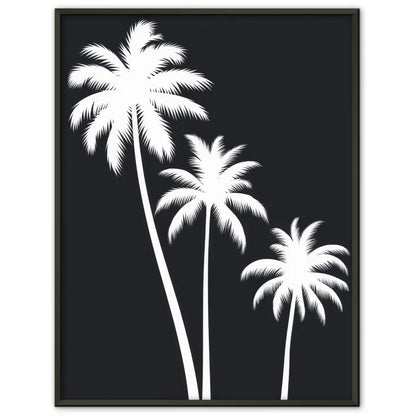 Schwarz-weißer Palmensilhouette Poster für stilvolle Wanddekoration