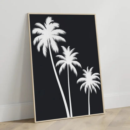 Schwarz-weißer Palmensilhouette Poster für stilvolle Wanddekoration