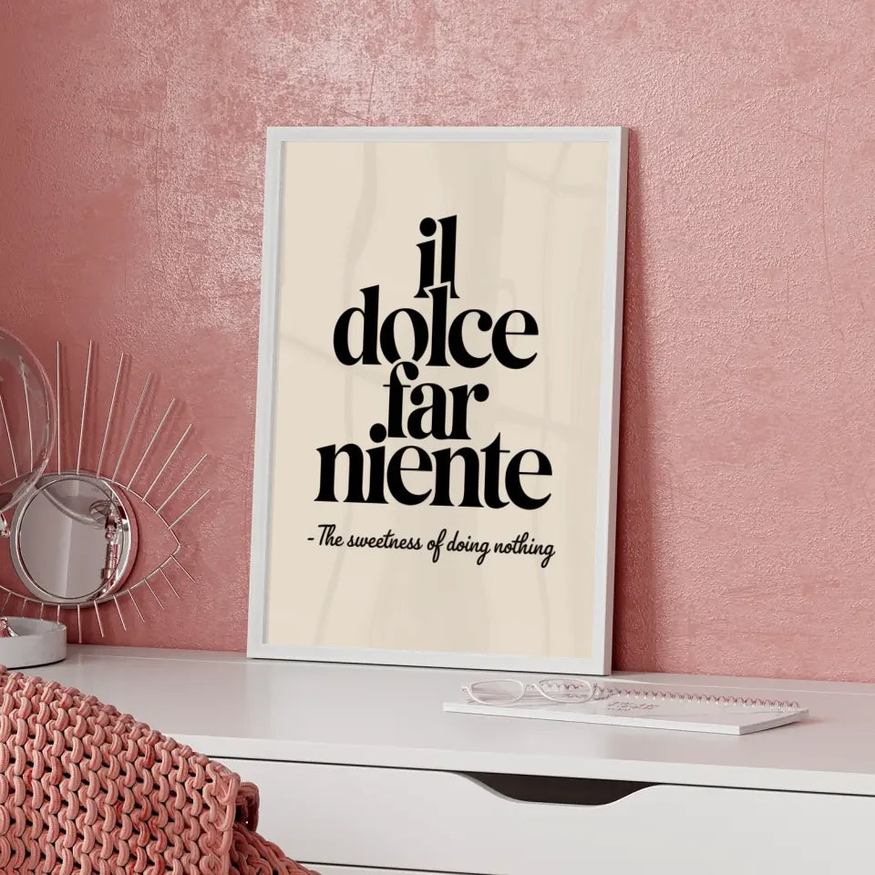 Poster Dream mit Herzen und Sternen auf hellblauem Hintergrund