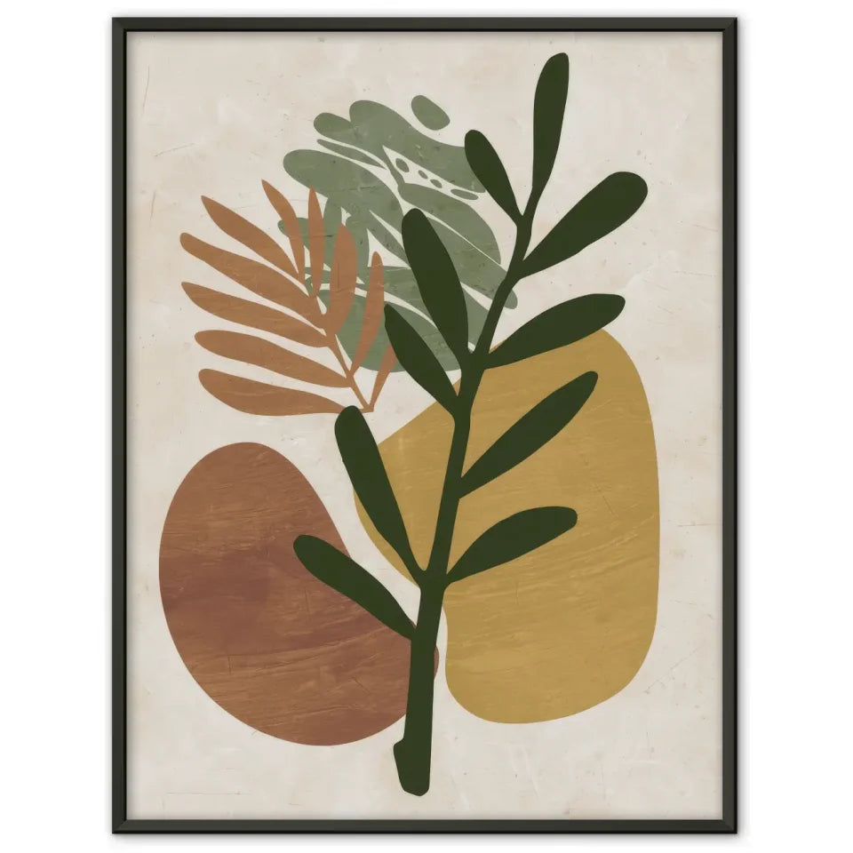 Boho Poster mit Erdkugel in Grün und Rot für ansprechende Wanddekoration