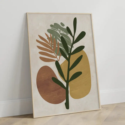 Boho Poster mit Erdkugel in Grün und Rot für ansprechende Wanddekoration