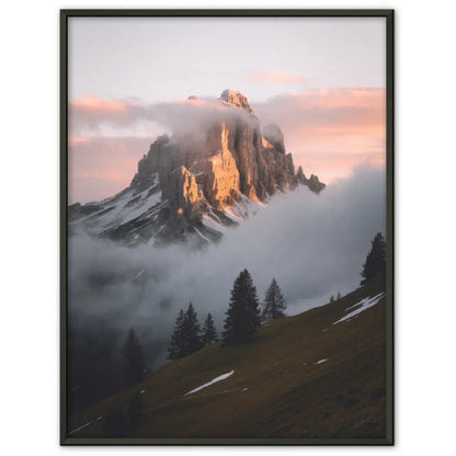 Atemberaubendes Poster Dolomiten goldene Stunde Berggipfel Natur