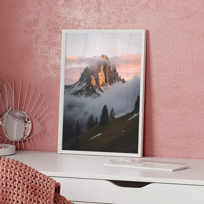 Atemberaubendes Poster Dolomiten goldene Stunde Berggipfel Natur