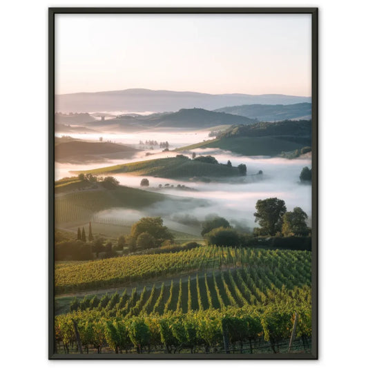 Poster mit atemberaubendem Landschaftsfoto von Weinbergen und Hügeln