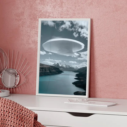 Türkisfarbener See mit Wolkenformation Landschafts Poster für jedes Zimmer