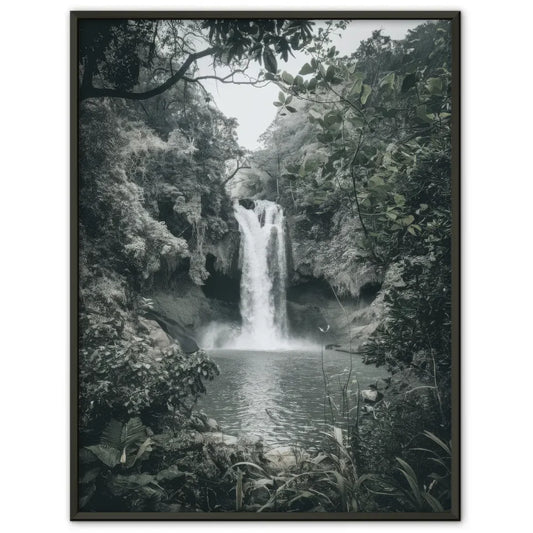 Poster Wasserfall Natur pur mit grünem Laub dekorieren Ihr Zuhause