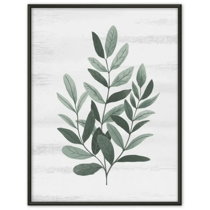 Poster mit grünen Blättern auf weißem Hintergrund für Naturfreunde