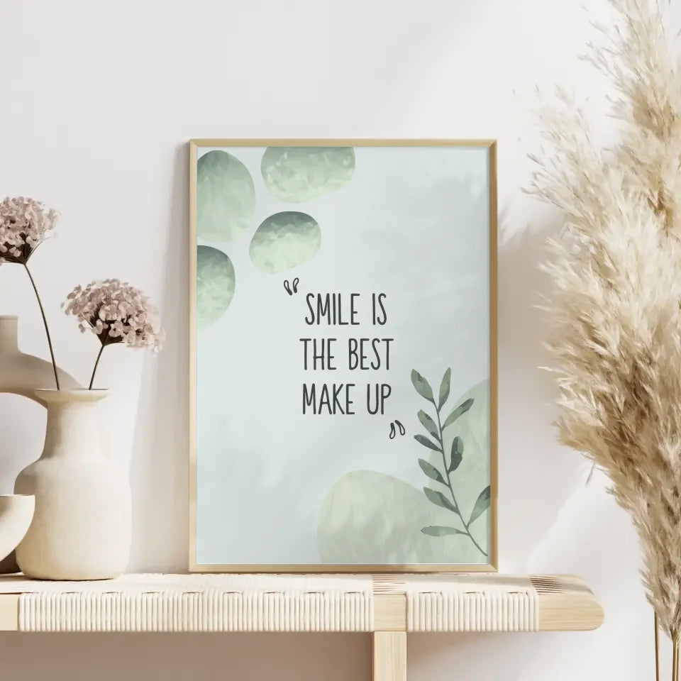 Beruhigendes Poster mit Blumen und Zitat für mehr Selbstvertrauen