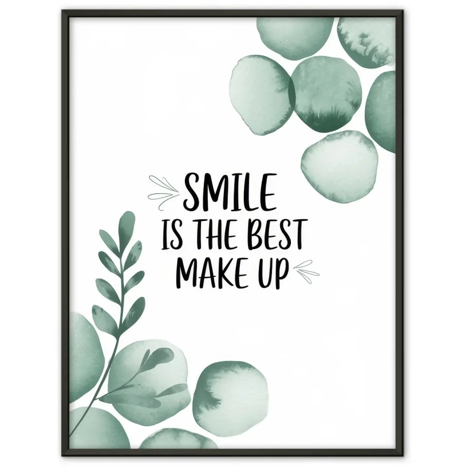 Inspirierendes Poster mit Blumen und Zitat für mehr Gelassenheit