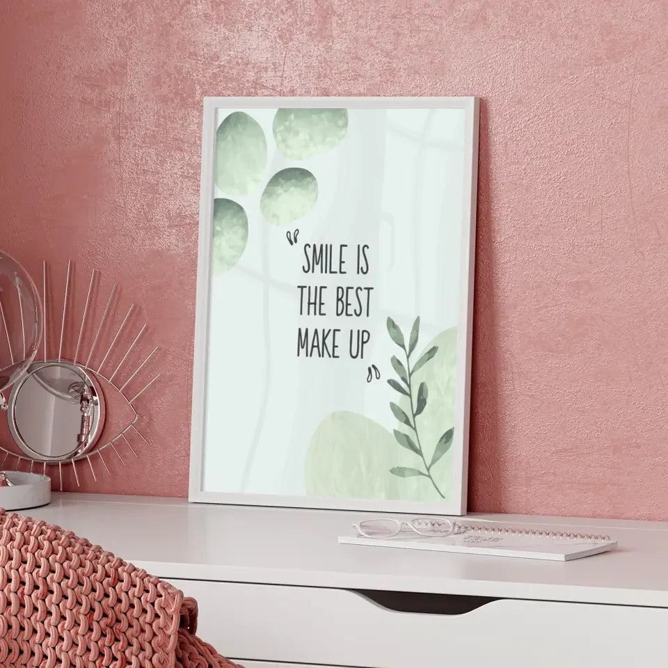 Beruhigendes Poster mit Blumen und Zitat für mehr Selbstvertrauen