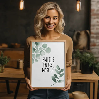 Beruhigendes Poster mit Blumen und Zitat für mehr Selbstvertrauen