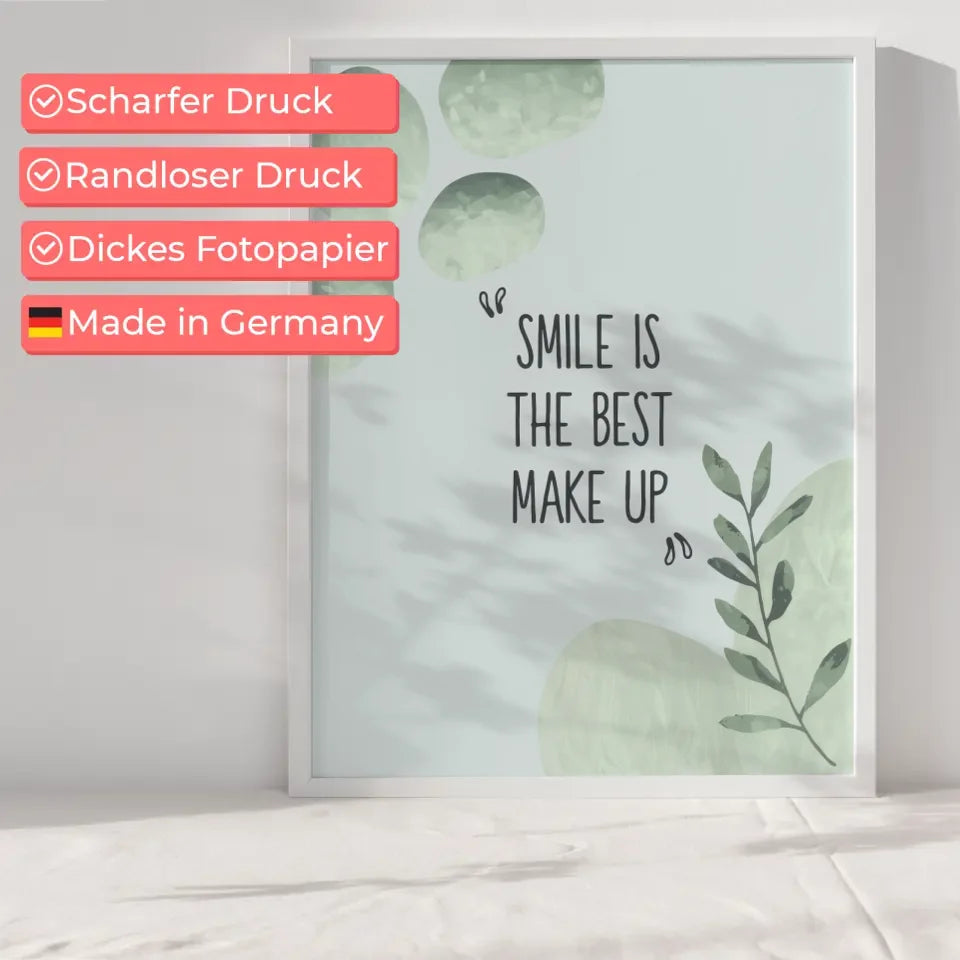 Beruhigendes Poster mit Blumen und Zitat für mehr Selbstvertrauen