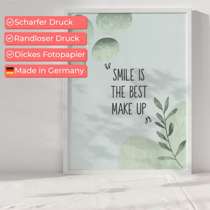 Beruhigendes Poster mit Blumen und Zitat für mehr Selbstvertrauen