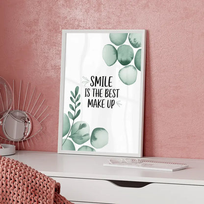 Inspirierendes Poster mit Blumen und Zitat für mehr Gelassenheit