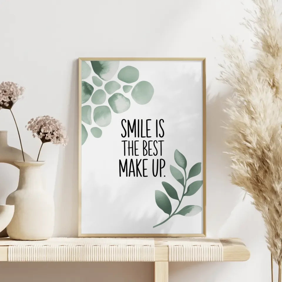 Beruhigendes Poster mit Blumen und Zitat für mehr Selbstvertrauen