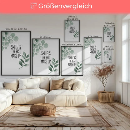 Beruhigendes Poster mit Blumen und Zitat für mehr Selbstvertrauen
