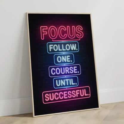 Fesselndes Poster mit Neonlicht Fokus Zitat für Inspiration und Motivation