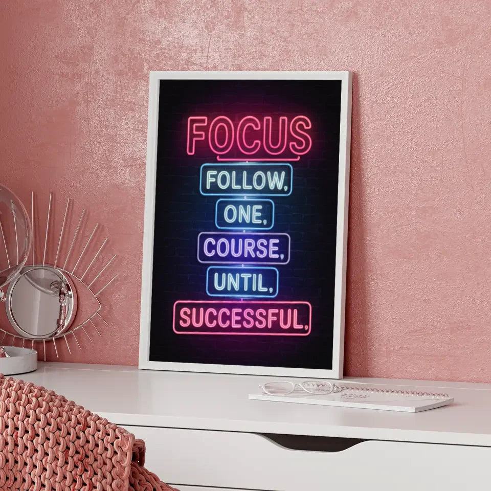 Fesselndes Poster mit Neonlicht Fokus Zitat für Inspiration und Motivation