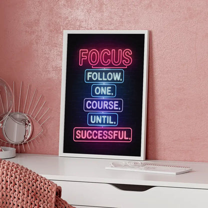 Fesselndes Poster mit Neonlicht Fokus Zitat für Inspiration und Motivation