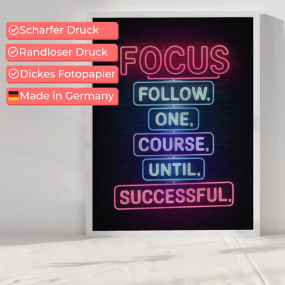 Fesselndes Poster mit Neonlicht Fokus Zitat für Inspiration und Motivation