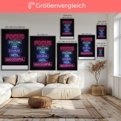 Fesselndes Poster mit Neonlicht Fokus Zitat für Inspiration und Motivation