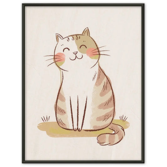 Niedlicher Katzen Poster mit skurriler Illustration für ein gemütliches Zuhause