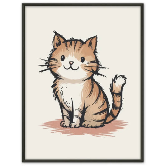 Niedlicher Katzen Poster mit skurriler Illustration für ein gemütliches Zuhause