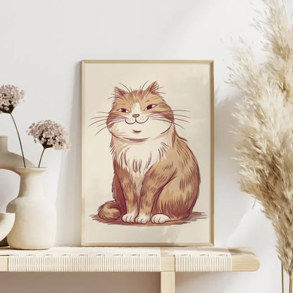 Skurrile Katze Poster mit flauschigem Fell und einladendem Design