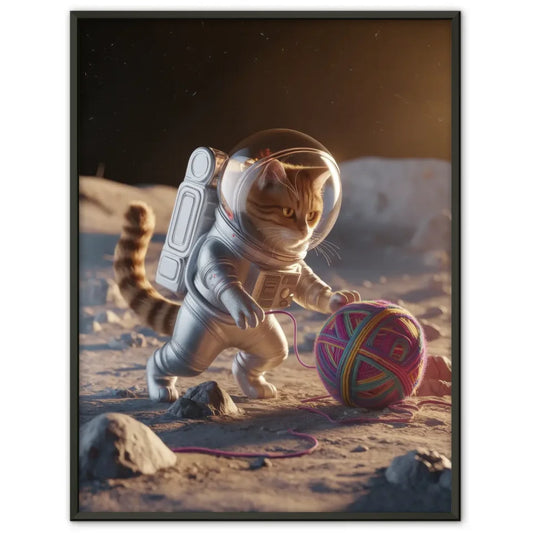 Katzen Astronaut Poster im filmischen Design für Katzenliebhaber
