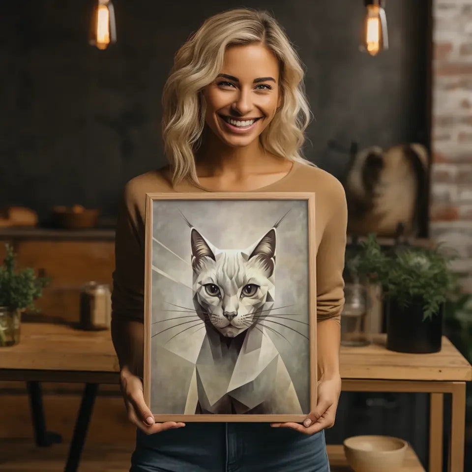 Kreatives Katzenporträt Poster für stilvolle Raumgestaltung