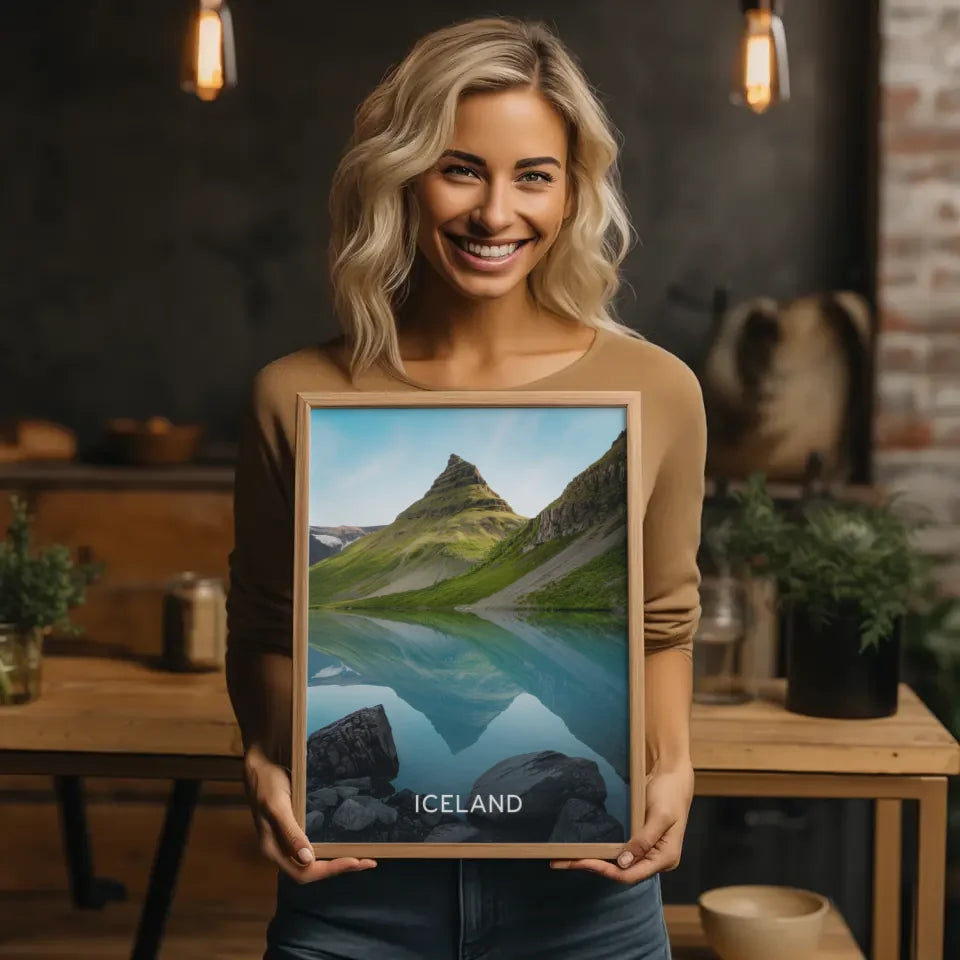 Poster mit Moin Design in Blau Minimalistisch und Elegant Dekorativ