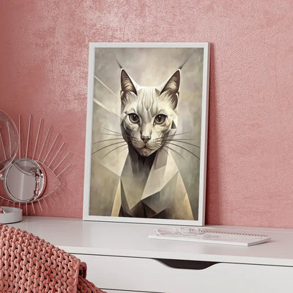 Kreatives Katzenporträt Poster für stilvolle Raumgestaltung