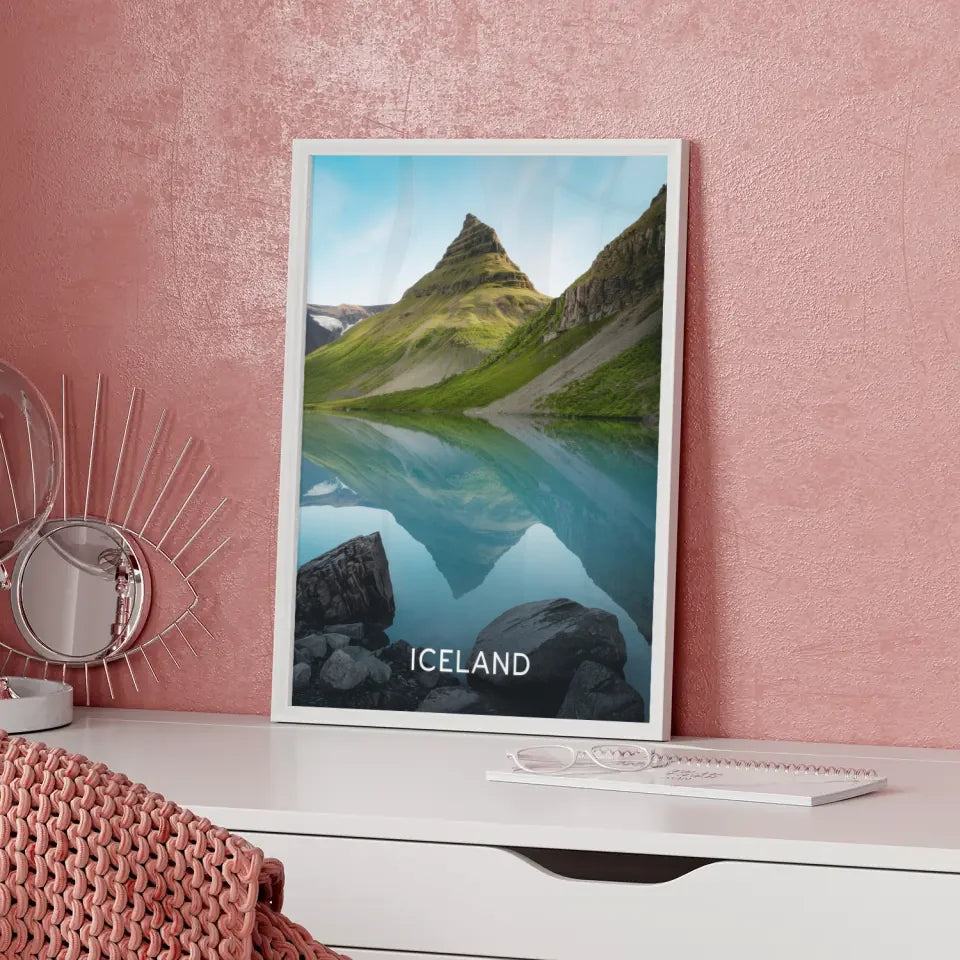 Poster mit Moin Design in Blau Minimalistisch und Elegant Dekorativ