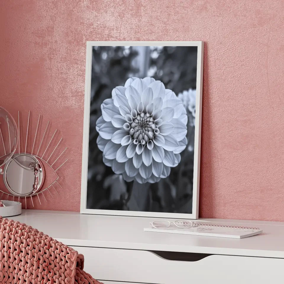 Eleganter Poster mit weißen Pfingstrosen in Blüte für Ihr Zuhause