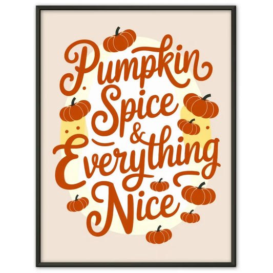 Herbstliche Poster mit Kürbissen und Pumpkin Spice Motiv