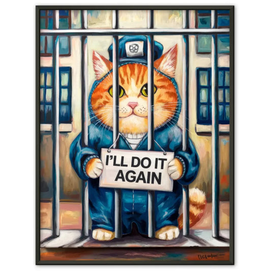 Mystische Feuerkatze Poster in leuchtenden Farben für magisches Ambiente