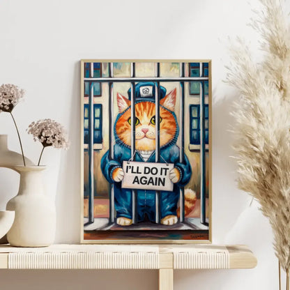 Mystische Feuerkatze Poster in leuchtenden Farben für magisches Ambiente