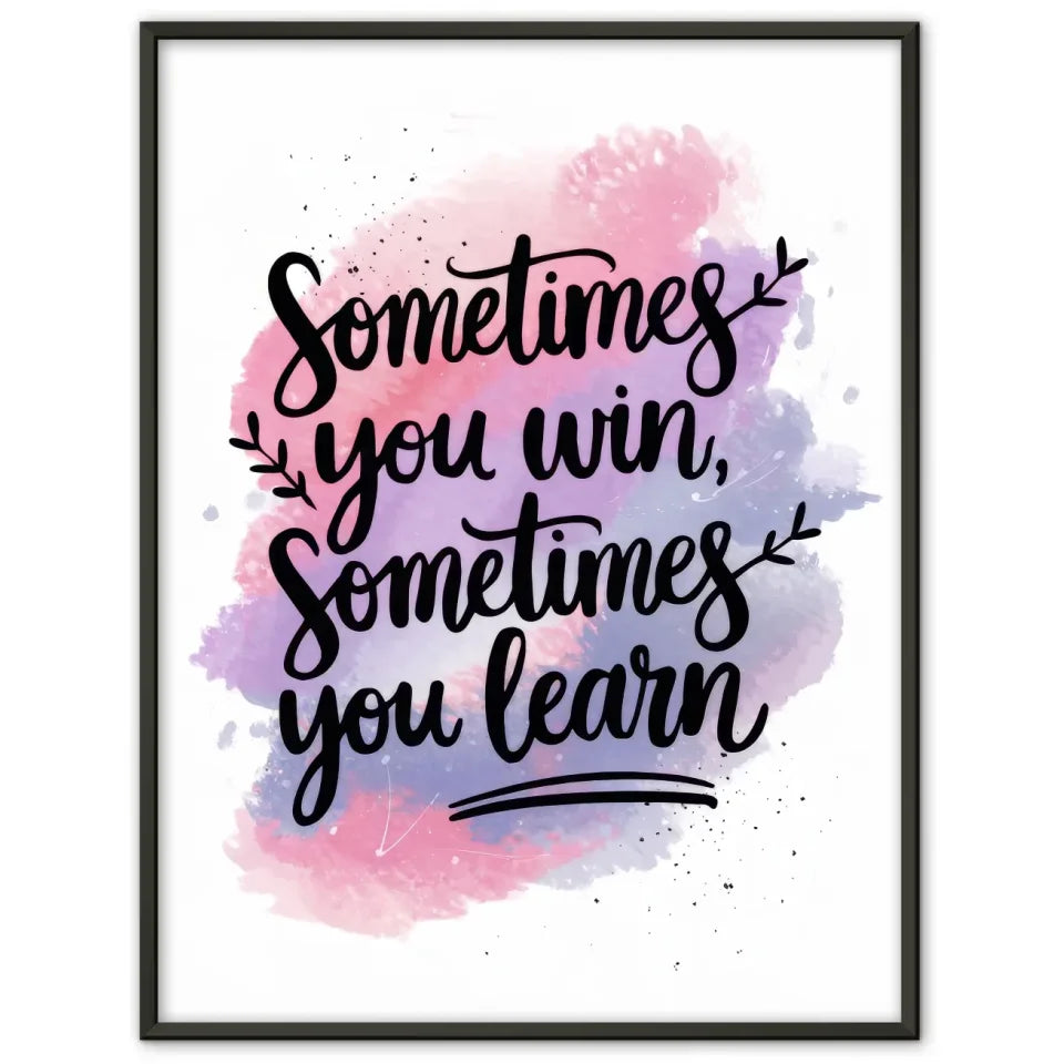 Motivationsposter mit Aquarell Hintergrund und Zitat in sanften Farben