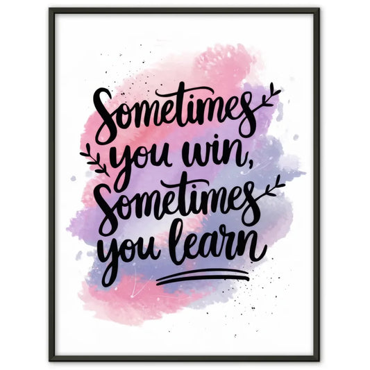 Motivationsposter mit Aquarell Hintergrund und Zitat in sanften Farben