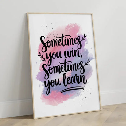 Motivationsposter mit Aquarell Hintergrund und Zitat in sanften Farben