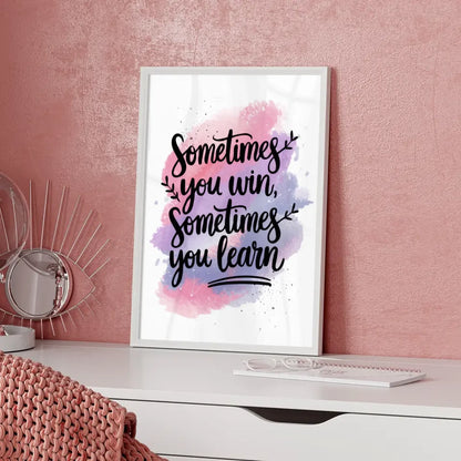 Motivationsposter mit Aquarell Hintergrund und Zitat in sanften Farben