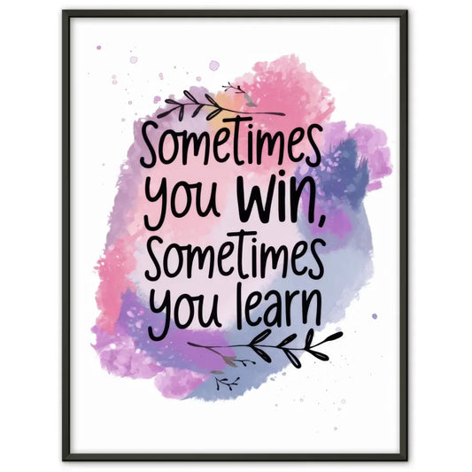 Motivierendes Zitat Poster mit Aquarell Hintergrund in Rosa Lila Blau