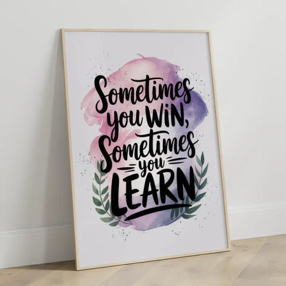 Motivierendes Zitat Poster mit Aquarell Hintergrund in Rosa Lila Blau