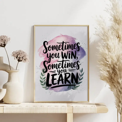 Motivierendes Zitat Poster mit Aquarell Hintergrund in Rosa Lila Blau